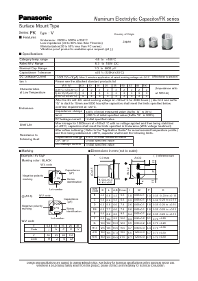 EEVFK1E151P Datasheet PDF Panasonic Corporation