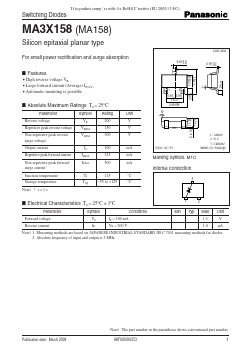 MA3X158 Datasheet PDF Panasonic Corporation