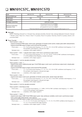 MN101C57D Datasheet PDF Panasonic Corporation