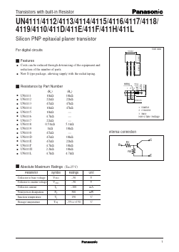 UN4115 Datasheet PDF Panasonic Corporation