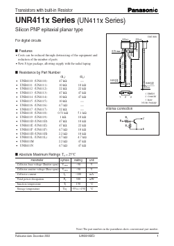 UN4110 Datasheet PDF Panasonic Corporation