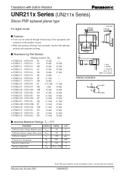 UN211T Datasheet PDF Panasonic Corporation