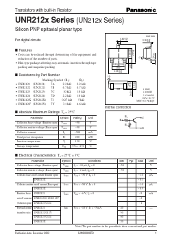 UN212Y Datasheet PDF Panasonic Corporation