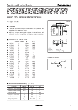UN221N Datasheet PDF Panasonic Corporation
