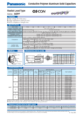 16SEPF150M Datasheet PDF Panasonic Corporation