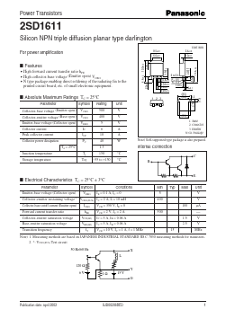 D1611 Datasheet PDF Panasonic Corporation
