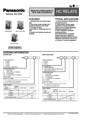 HC1HTM-AC12V Datasheet PDF Panasonic Corporation