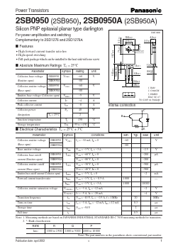 2SB0950 Datasheet PDF Panasonic Corporation