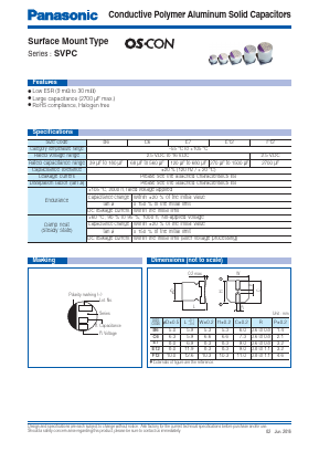 16SVPC68M Datasheet PDF Panasonic Corporation