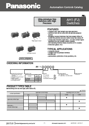 AH1582-A Datasheet PDF Panasonic Corporation