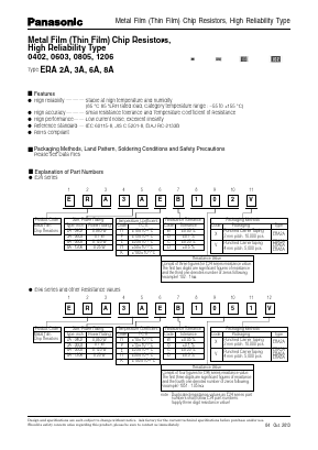ERA-2AED104X Datasheet PDF Panasonic Corporation