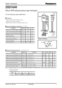 2SD1640 Datasheet PDF Panasonic Corporation