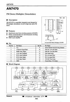 AN7470 Datasheet PDF Panasonic Corporation