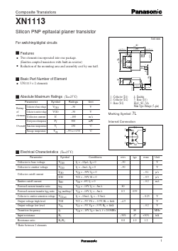 XN1113 Datasheet PDF Panasonic Corporation