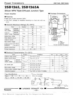 D1265O Datasheet PDF Panasonic Corporation