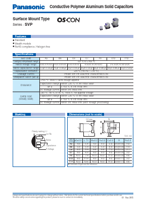 16SVP82M Datasheet PDF Panasonic Corporation