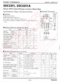 2SC3211 Datasheet PDF Panasonic Corporation