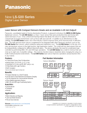 LS-501-C2 Datasheet PDF Panasonic Corporation