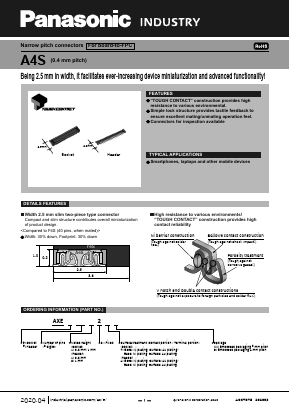 AXE634124D Datasheet PDF Panasonic Corporation
