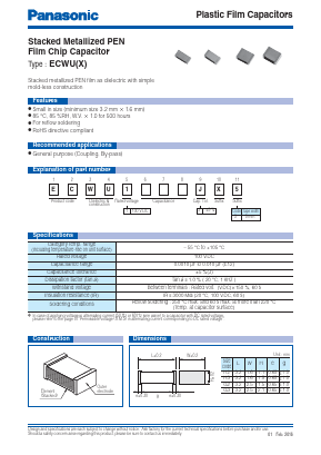 ECWU1682JX5 Datasheet PDF Panasonic Corporation
