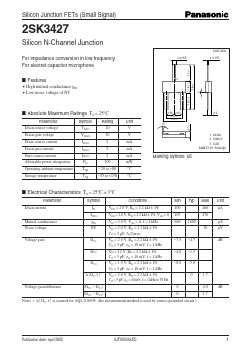 2SK3427 Datasheet PDF Panasonic Corporation