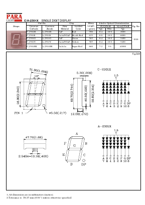 A-2301H_ Datasheet PDF Para Light Electronics