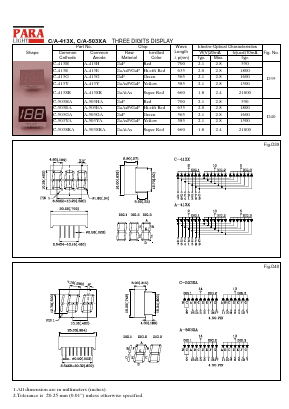 A-503YA Datasheet PDF Para Light Electronics