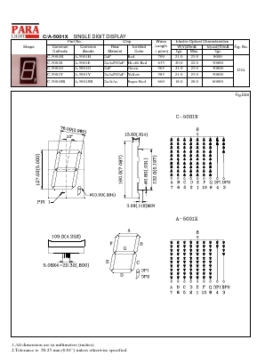 A-5001G Datasheet PDF Para Light Electronics