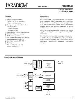 PDM31548SA10TY Datasheet PDF Paradigm Technology
