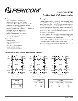 PS391 Datasheet PDF Pericom Semiconductor