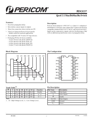 PI5C3257W Datasheet PDF Pericom Semiconductor