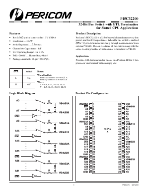 PI5C32200A Datasheet PDF Pericom Semiconductor