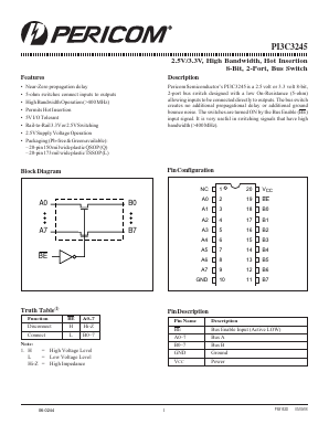 PI3C3245L Datasheet PDF Pericom Semiconductor