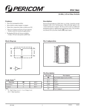PI5C3861QE Datasheet PDF Pericom Semiconductor