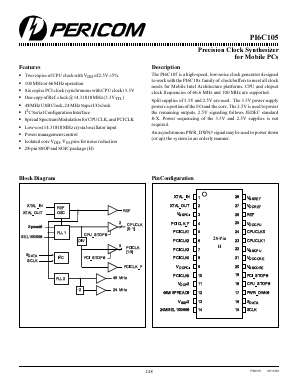 PI6C105H Datasheet PDF Pericom Semiconductor