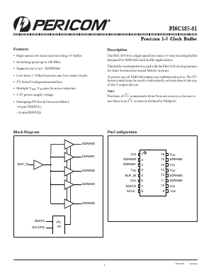 PI6C185-01QIE Datasheet PDF Pericom Semiconductor