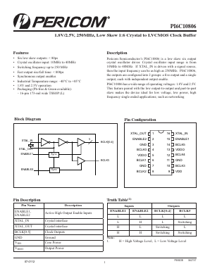 PI6C10806LEX Datasheet PDF Pericom Semiconductor
