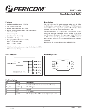 PI6C2405A-1HWE Datasheet PDF Pericom Semiconductor