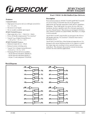 PI74FCT16244ATVE Datasheet PDF Pericom Semiconductor