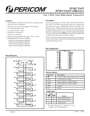 PI74FCT245ATSE Datasheet PDF Pericom Semiconductor