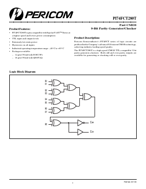 PI74FCT280T Datasheet PDF Pericom Semiconductor