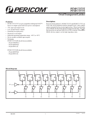 PI74FCT373TL Datasheet PDF Pericom Semiconductor
