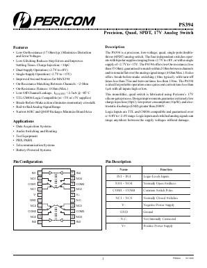 PS394 Datasheet PDF Pericom Semiconductor