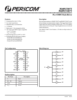 PI49FCT2807ATH Datasheet PDF Pericom Semiconductor