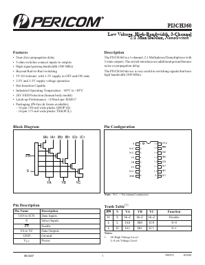 PI3CH360QEX Datasheet PDF Pericom Semiconductor
