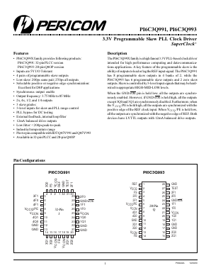 PI6C3Q991-2J Datasheet PDF Pericom Semiconductor