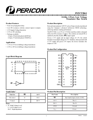 PI3VT3361L Datasheet PDF Pericom Semiconductor