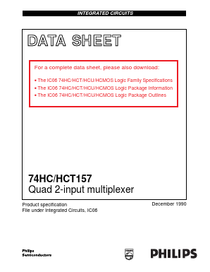 74HCT157U Datasheet PDF Philips Electronics