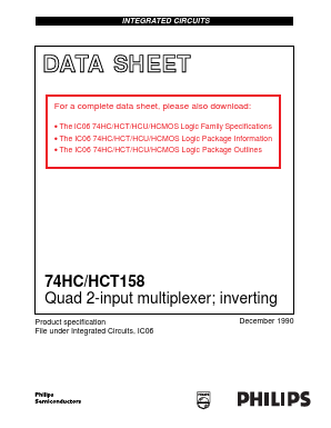 74HC158 Datasheet PDF Philips Electronics