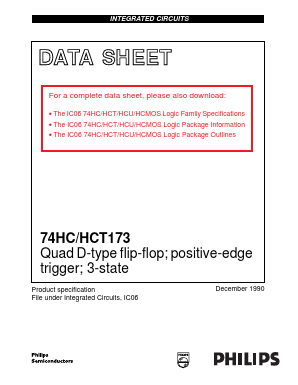 74HCT173D Datasheet PDF Philips Electronics